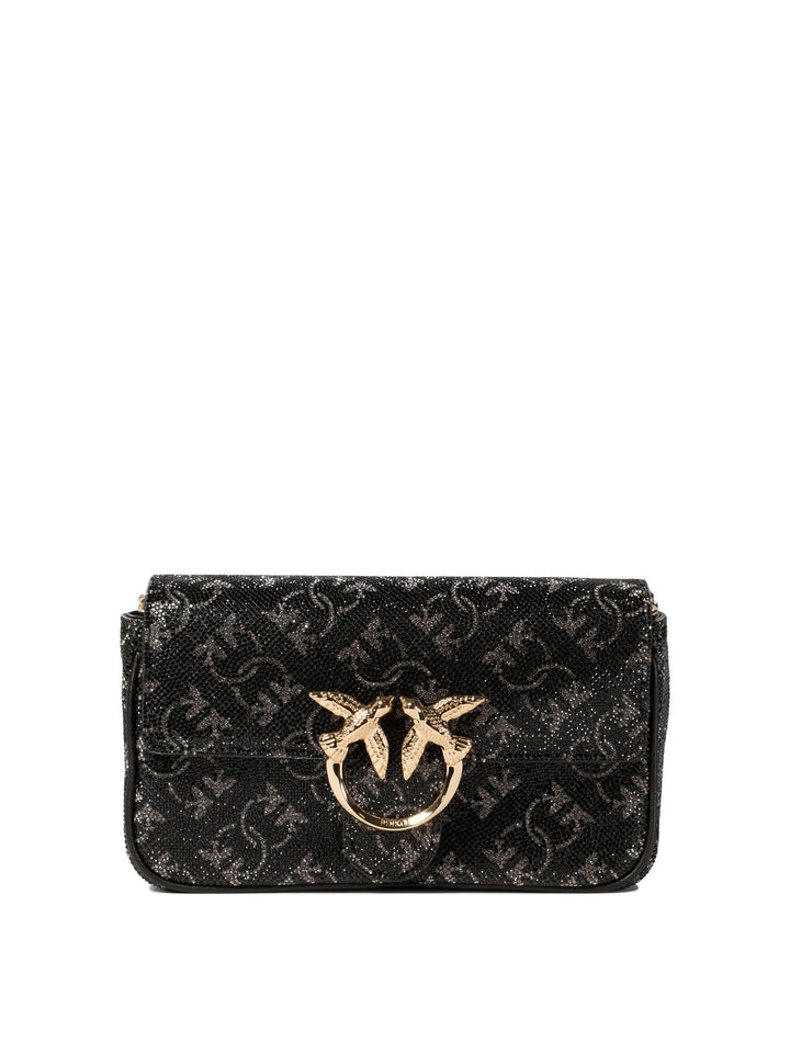 Pinko Love One Pocket Crossbody Bags - Black | 643622ce3dd077dc0784328add6c52ae94d652d5