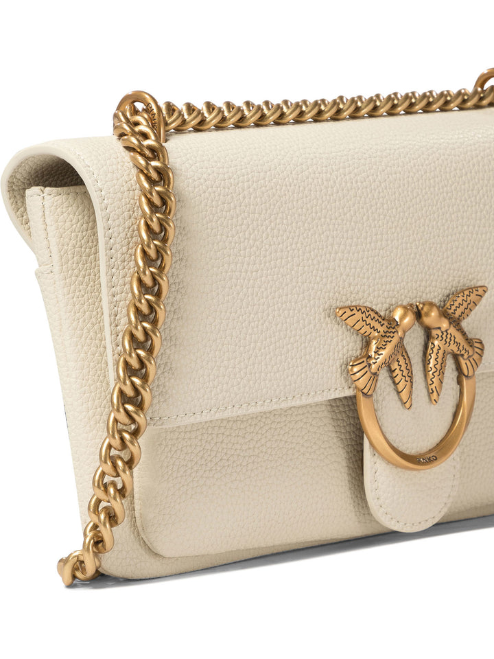 Pinko Love One Soft Mini Crossbody Bags - White | b2fc5a180f981135a9684754f81805c4be655f53