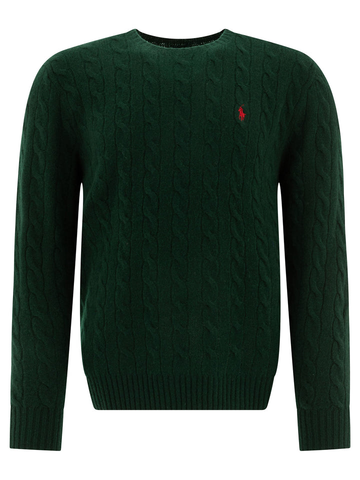 Polo Ralph Lauren Wool And Cashmere Crewneck Sweater With Logo Knitwear - Green | dbfac3ce0aca06618772cb5c9b62365f58489fb2
