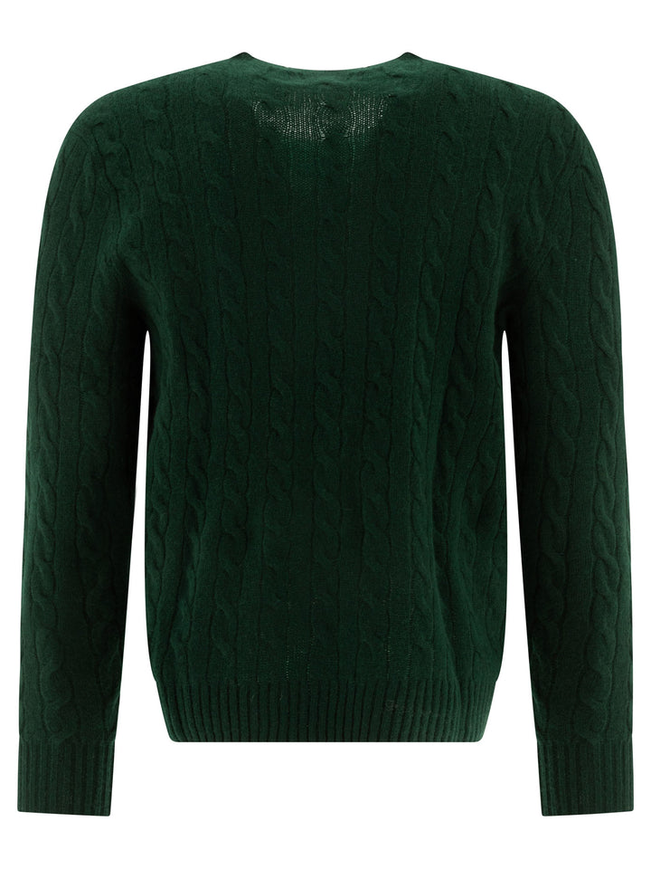 Polo Ralph Lauren Wool And Cashmere Crewneck Sweater With Logo Knitwear - Green | 5aa6084007a9d7ea7fa05d4bdf3cedd149629d5d