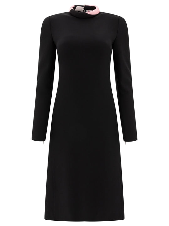 Dress With Contrasting Collar Dresses Black