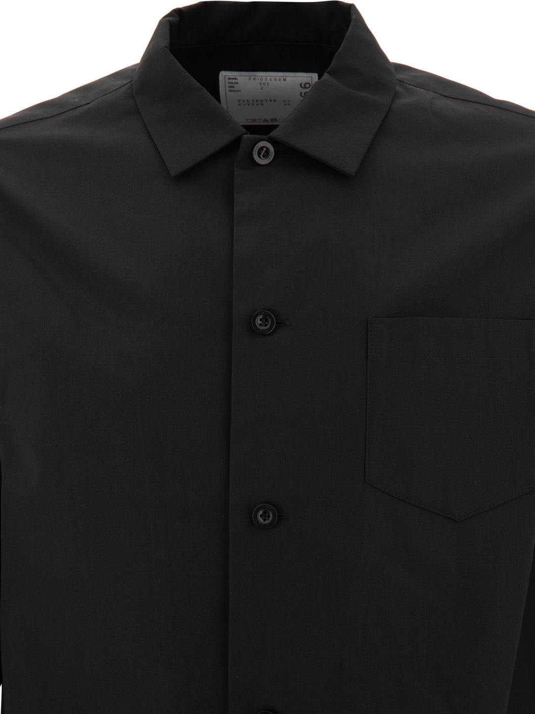 Sacai Shirt With Pocket Shirts - Black | 10d211f094df2fc2c5aab0b5e7e908d00fe7e962