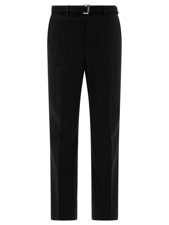 Pinstriped Trousers Black