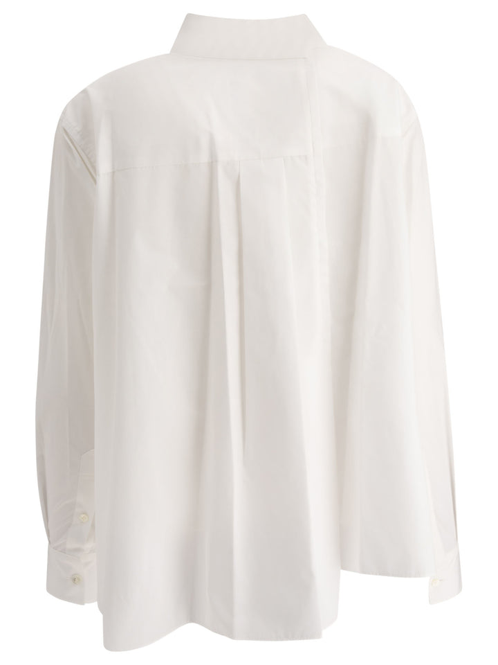 Sacai Poplin Asymmetrical Shirt Shirts - White | 1628cc83ceb88fbc99f21f98ae68440e64f18aa1