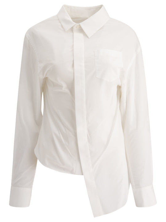 Poplin Asymmetrical Shirt Shirts White