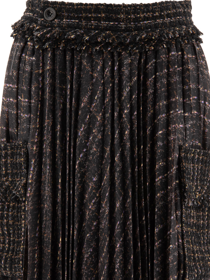 Sacai Pleated Skirt With Cargo Pockets Skirts - Black | eac53e08db3974cd7773f0807077a6bf7e88e40c