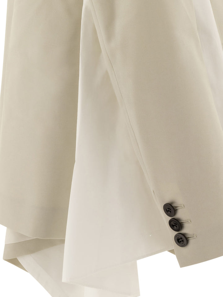 Sacai Combined Blazer Jackets and Coats - Beige | 982f19e1e0bf6bc3d86337b30da82d0e2ed17649