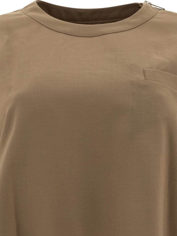 Sacai Suiting X Nylon Twill Knitwear - Beige | dc448b23d2b4a3f19c3d8e5d9c37d6743ba7488d