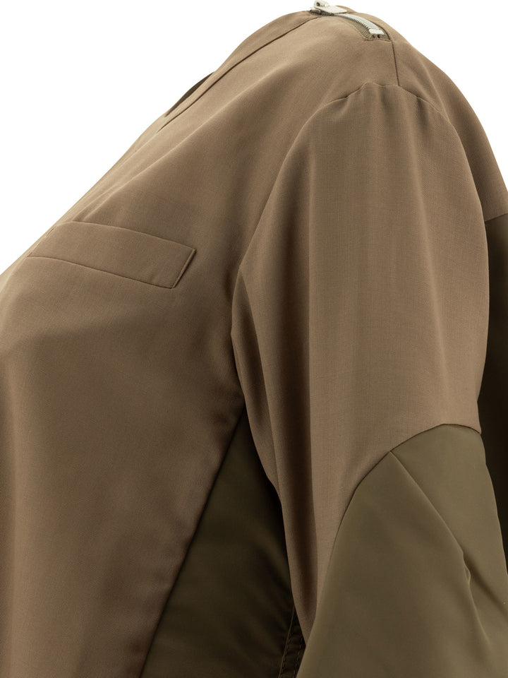 Sacai Suiting X Nylon Twill Knitwear - Beige | 5b3f90c91297245642b8d398cfe5b5fa285ffb29