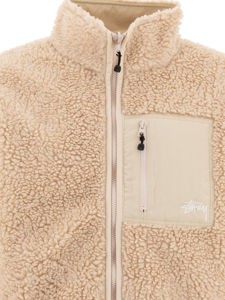 StüSsy Sherpa Jackets and Coats - Beige | 997fd568f8ecf9af01029424f47d4de88ac1fb42