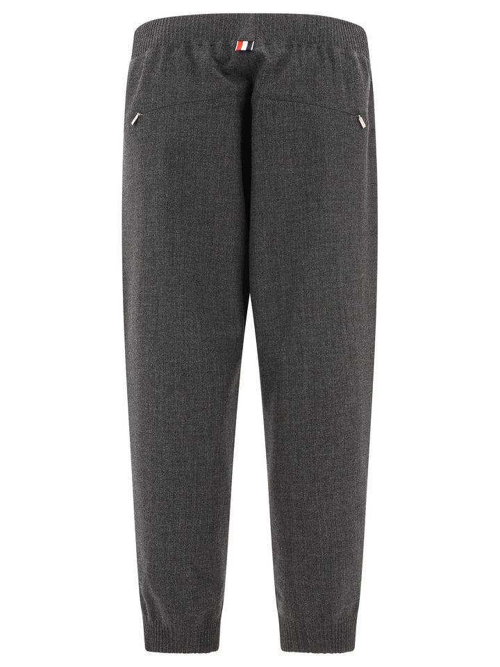 Thom Browne Wool Joggers Trousers - Grey | 04bd0c6fb5a1c496742d09123cb9d443ecab5f29