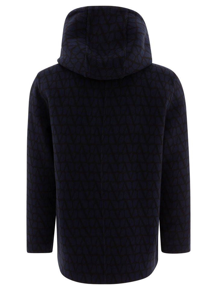 Valentino Reversible Hoodie-Style Coat Jackets and Coats - Blue | 5f4171e8e18d050e61577f1a7271ae3cdc0eff4e