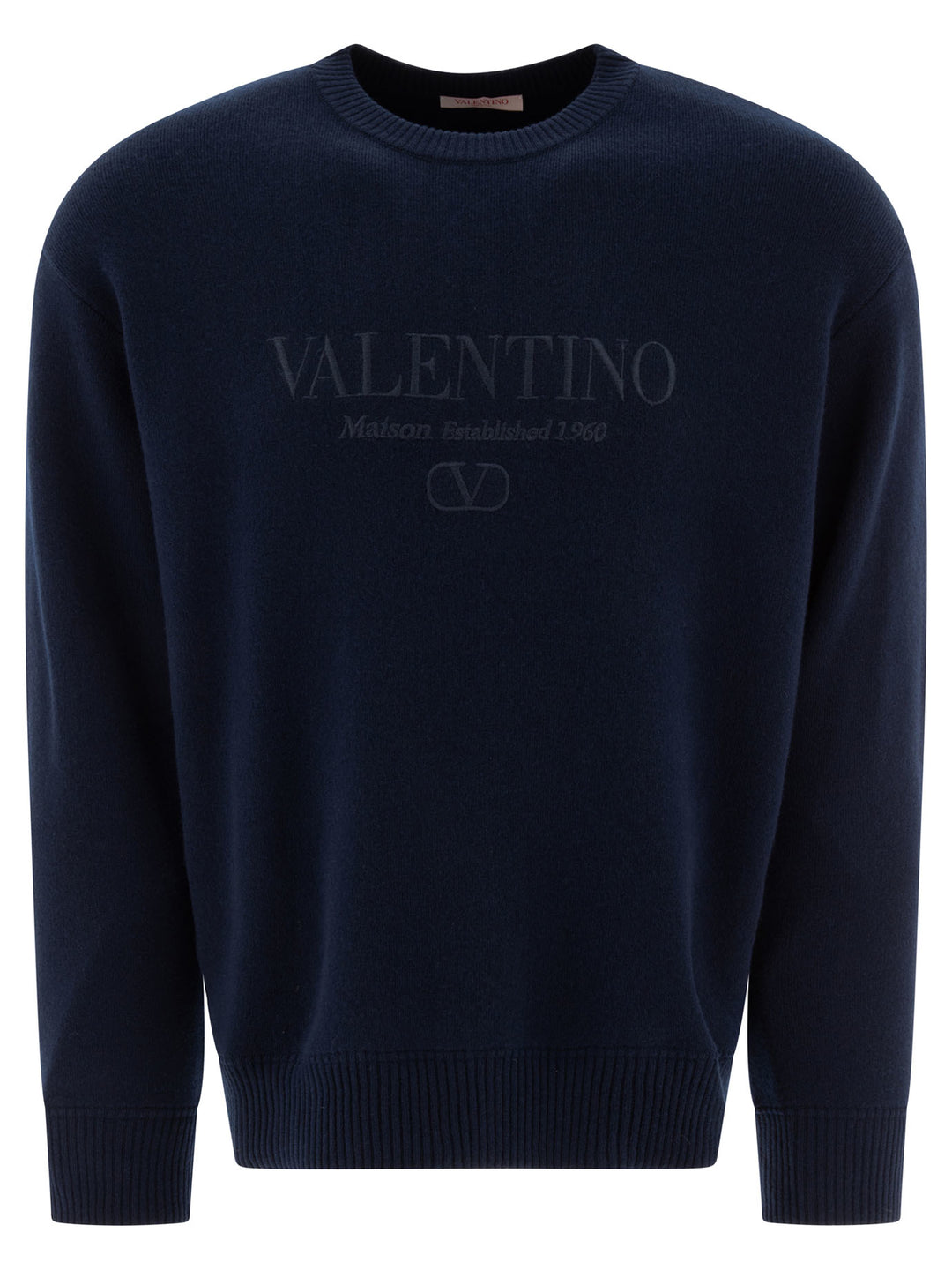 Valentino Wool Sweater With Valentino Embroidery Knitwear - Blue | 2f4ebe245f0175655f9eb8269ad85a1d4b39c48d
