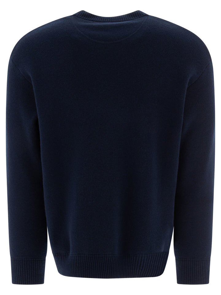 Valentino Wool Sweater With Valentino Embroidery Knitwear - Blue | 482654ef9a1a357d2cdd161447ac427c6dcfcf67