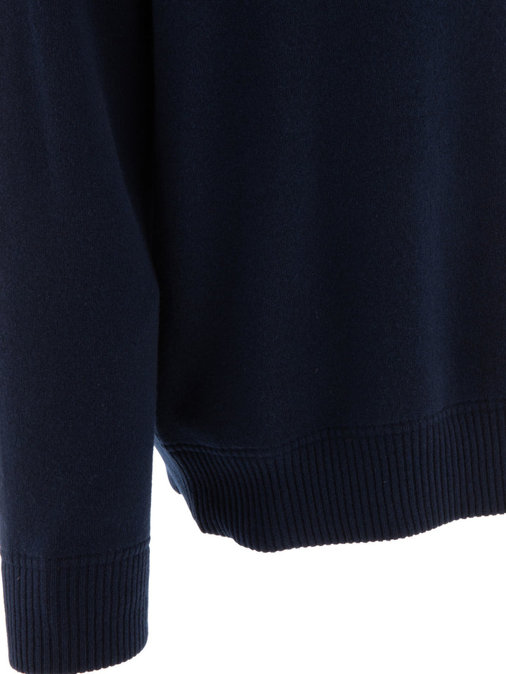 Valentino Wool Sweater With Valentino Embroidery Knitwear - Blue | 2fb258aaeba17fd9e3bf0ede50207b293e2635a9