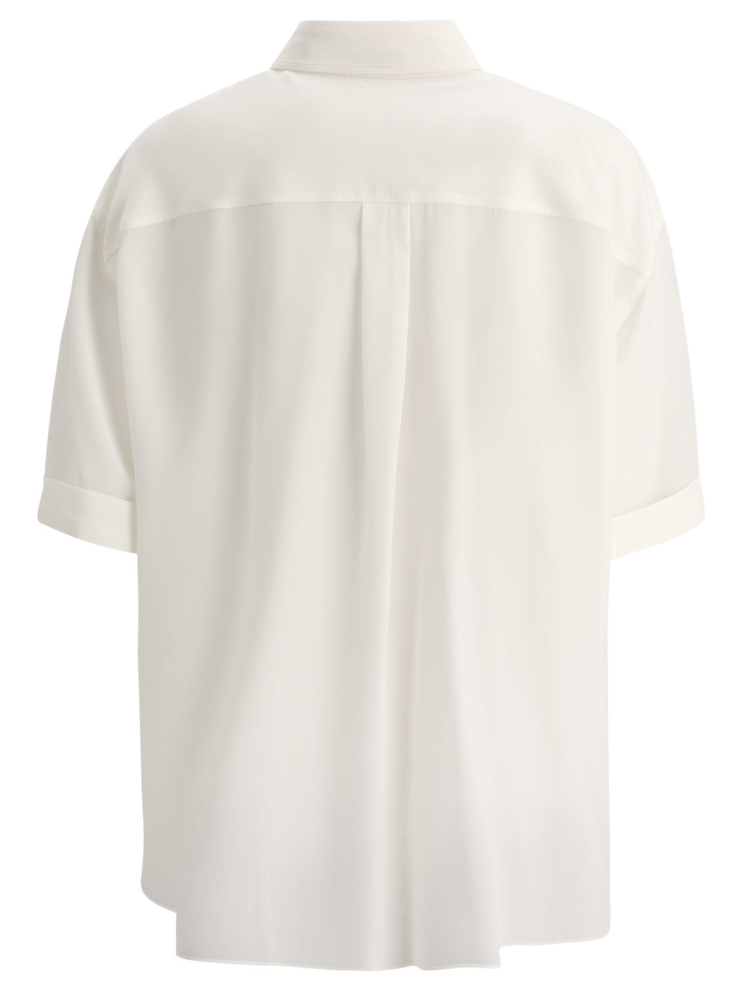 Brunello Cucinelli Crepe De Chine Shirt With Precious Buttonhole Shirts - White | 5fb293e5a7b6263dd2195f2388b60a3a038564bf