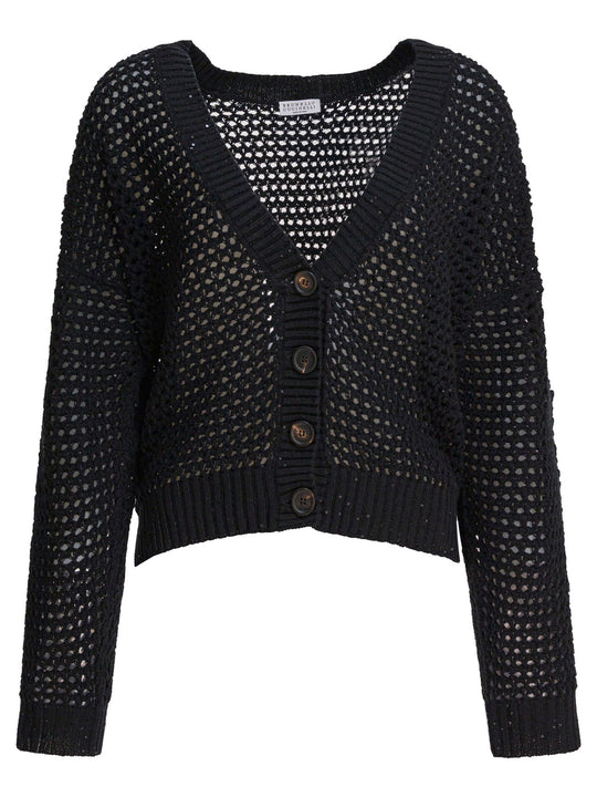 Cotton Cardigan Knitwear Black