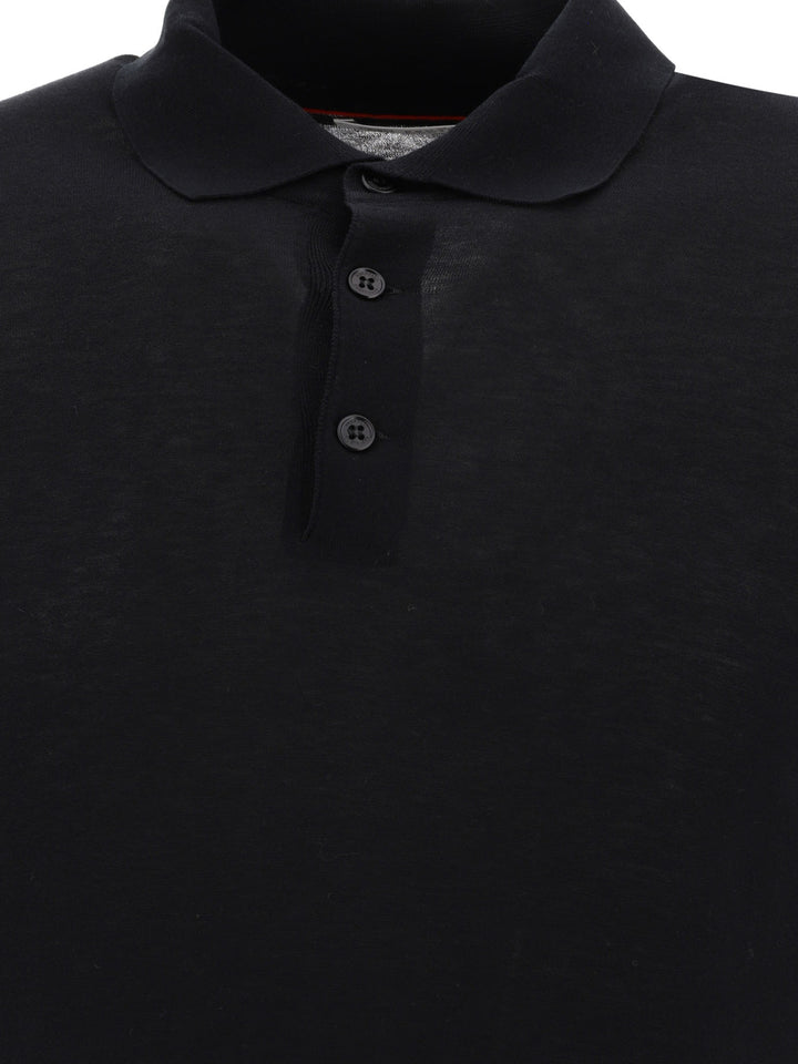Brunello Cucinelli Cotton And Silk Polo Shirt Polo shirts - Black | 5795585115aaca58b44c872cbfbeabb9feaf5176