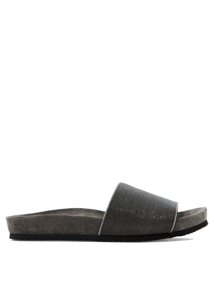 Brunello Cucinelli Precious Sandals - Grey | e83c750bf8636a30b71317261d1b8dcd692b74c3