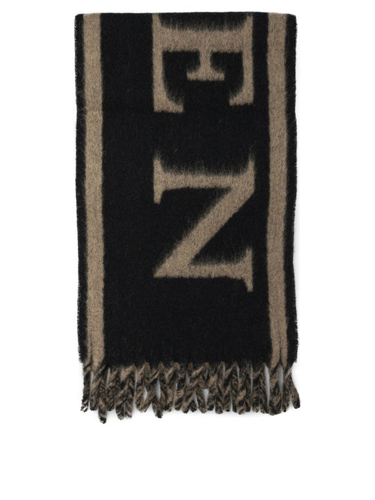 Scarf Logo Mohair 38x200 Sciarpe & Foulard Black