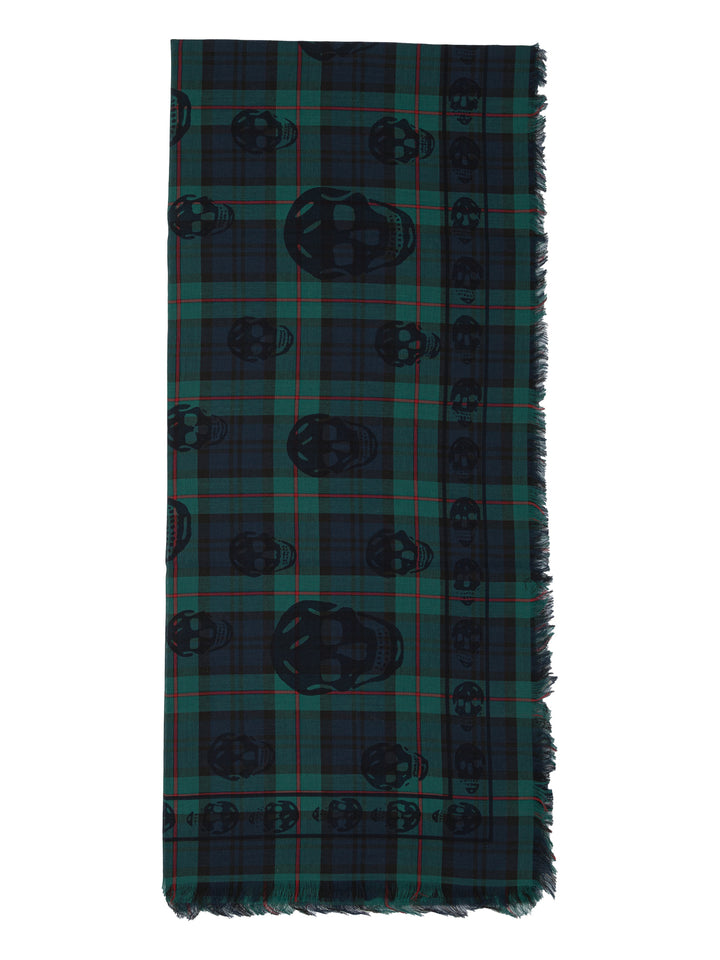 Alexander Mcqueen Scarf Tartan Skull 104x120 Sciarpe & Foulard - Blue | 588724bdc97bdf5a4c76dbe754f1610c6dc91499