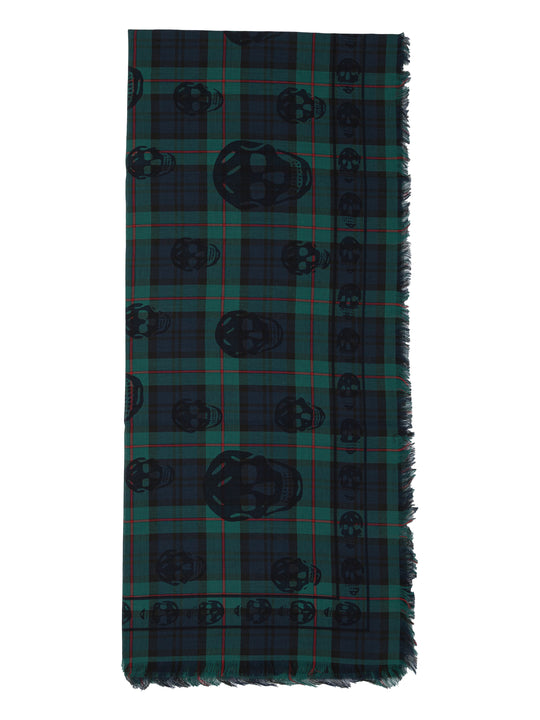 Scarf Tartan Skull 104x120 Sciarpe & Foulard Blue