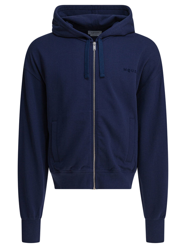 Alexander Mcqueen Hooded Sweatshirt Sweatshirts - Blue | c3f1736c9da51582c71c4a8ef157dfc26ae40170