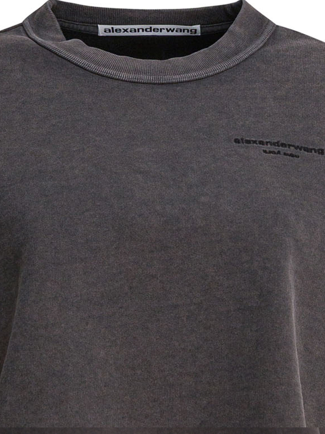 Alexander Wang Cropped Crewneck Sweatshirt Sweatshirts - Black | e26235e0bf620d132b224d509d60c58ae94cb6d2