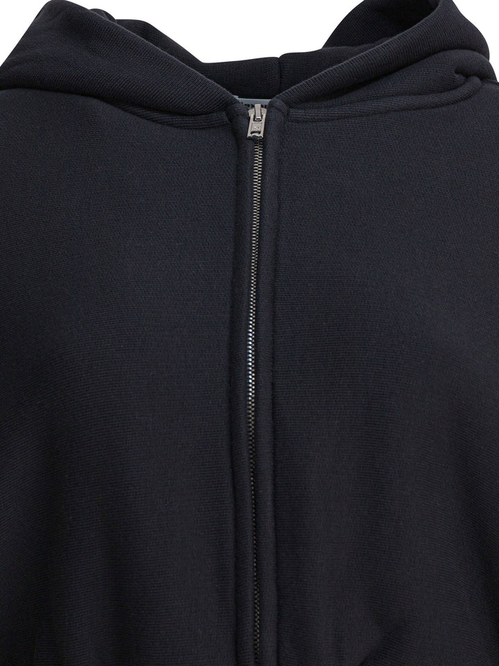 Alexander Wang Cropped Zip Up Hoodie With Branded Seam Label Sweatshirts - Black | 7bd23e8aec45a4e18cd33773725613345c9ecfb5