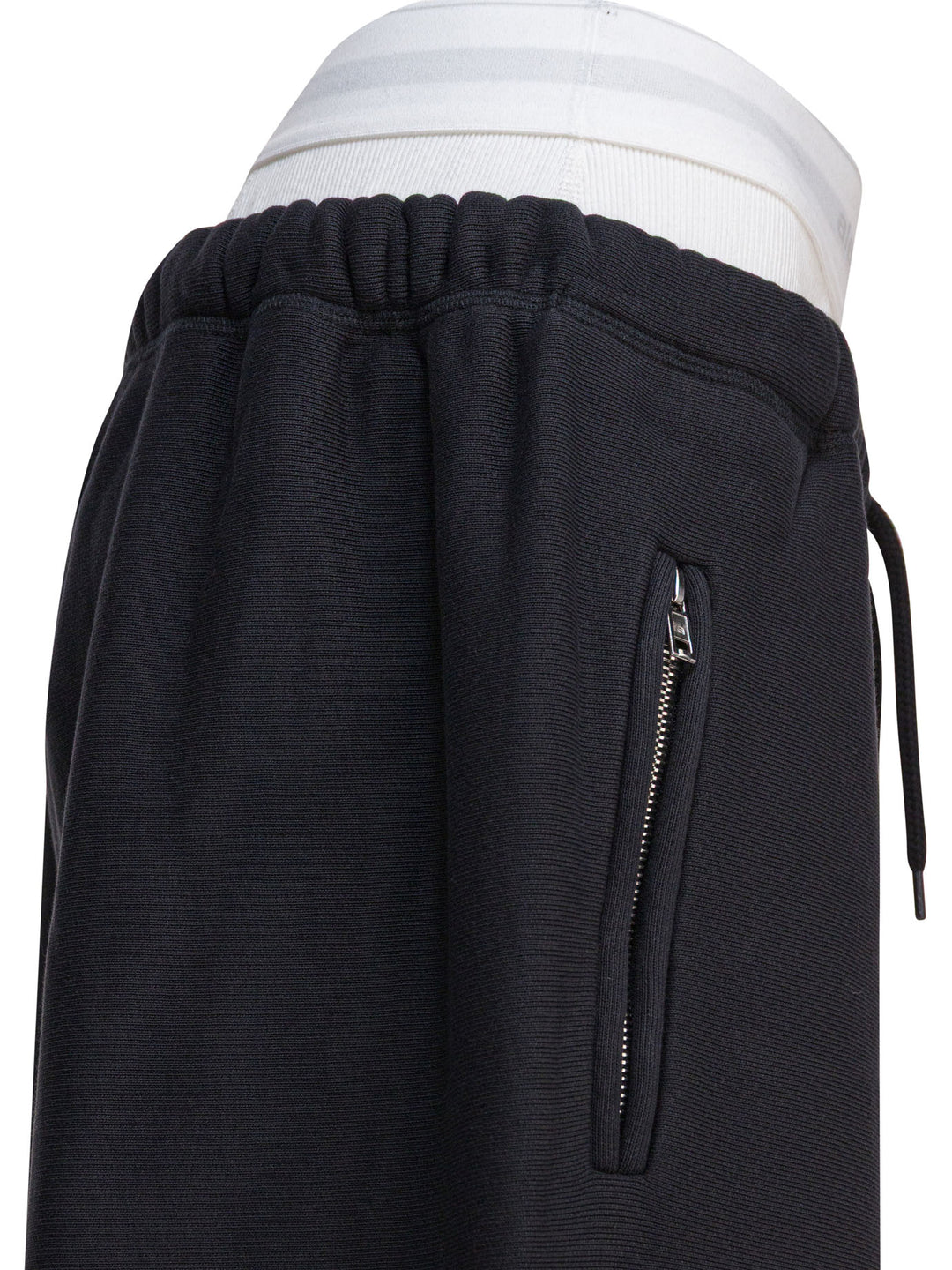 Alexander Wang Wide Leg Sweatpant W/ Logo Elastic Exposed Brief Trousers - Black | 535c2f878b43d997331814d33ba028280e8252cf