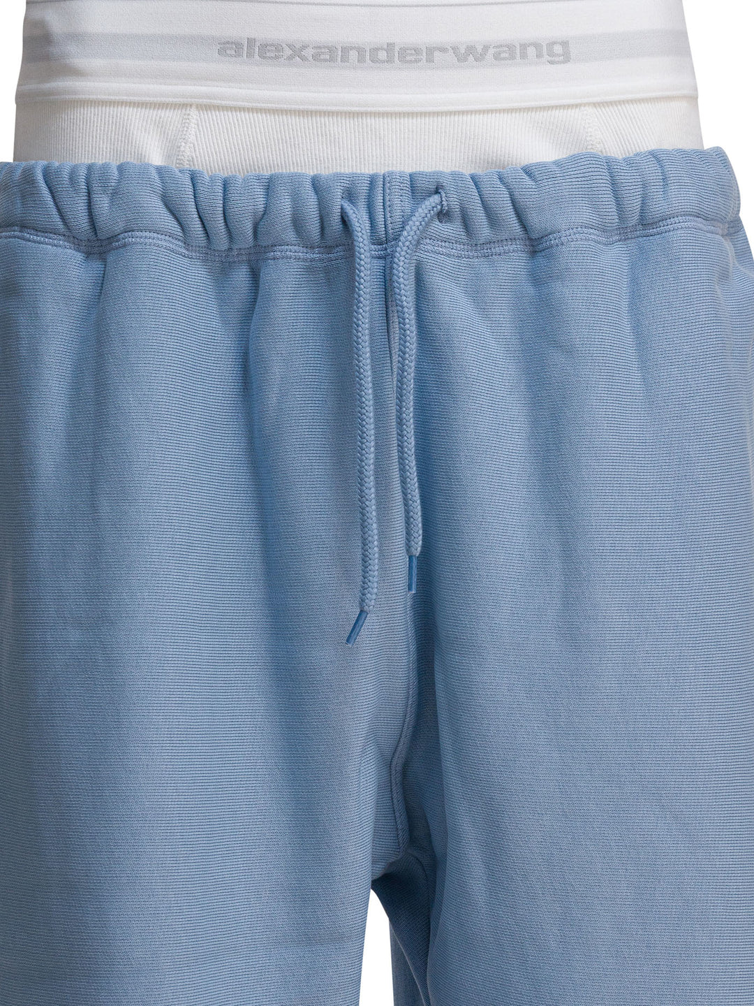 Alexander Wang Wide Leg Sweatpant W/ Logo Elastic Exposed Brief Trousers - Blue | 5fd519795f509b43d5ecfcc21fe829a8b1d84311