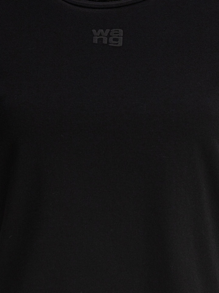 Alexander Wang Essential Jsy Shrunken Tee W/Puff Logo T-shirts - Black | 948d2a0993a7cd7406976935edd5dd46317e2f33