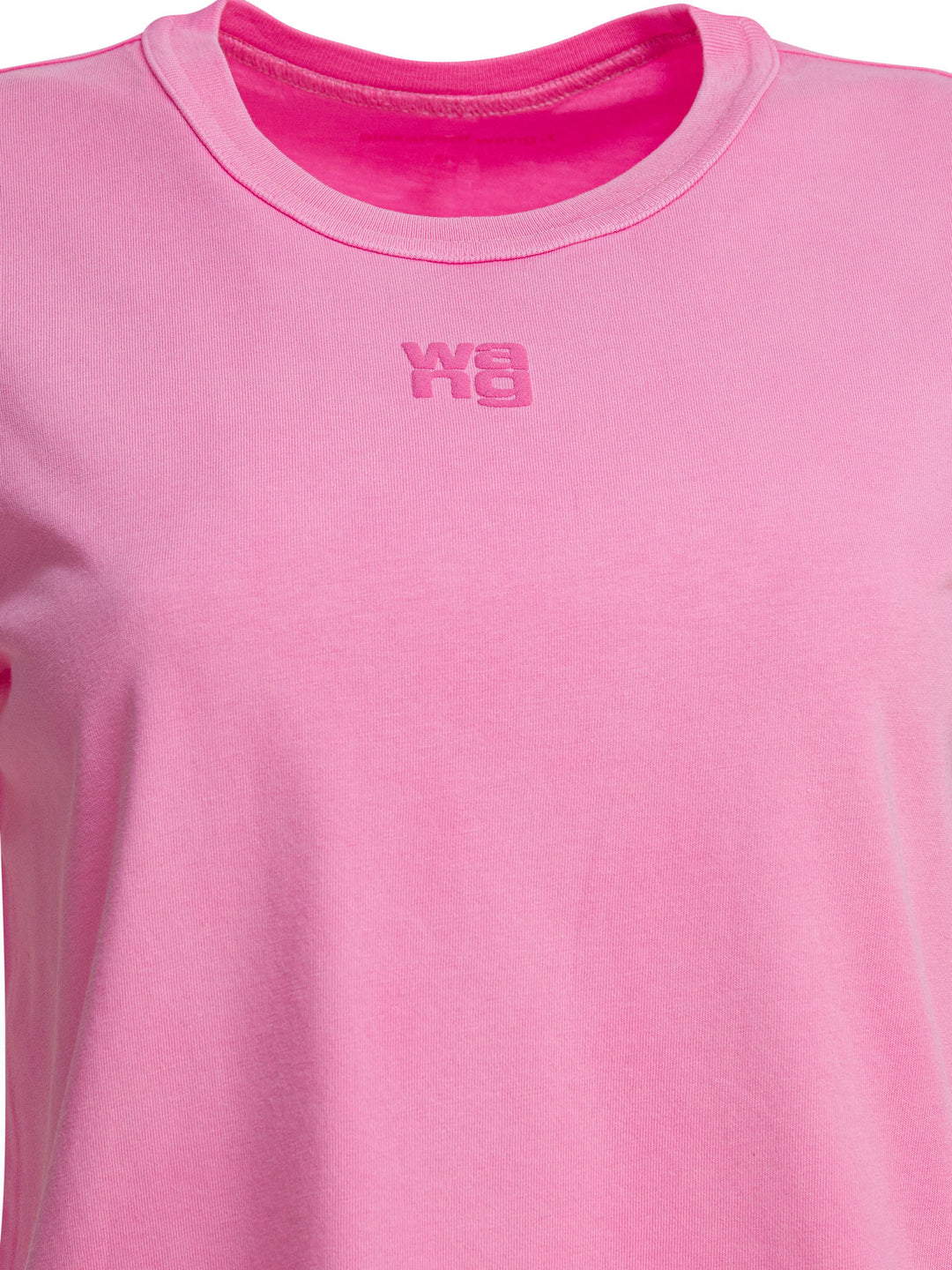 Alexander Wang Essential Jsy Shrunken Tee W/Puff Logo T-shirts - Pink | 45769d9d4528585d923df058d1891b1a16c0e3be