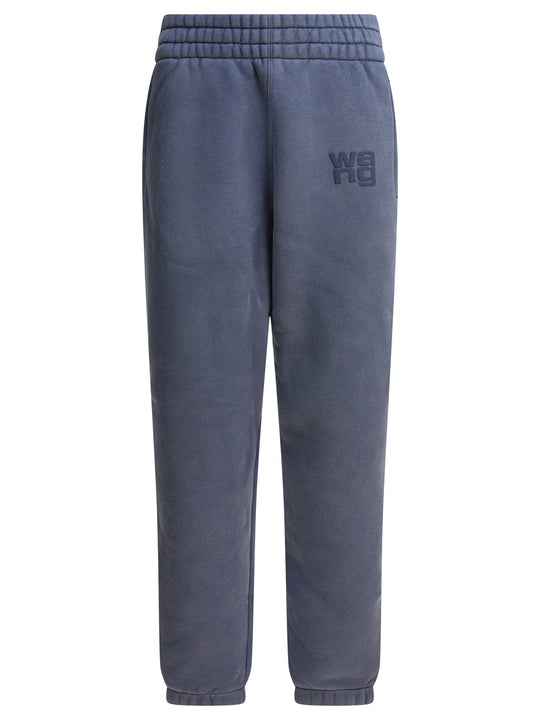 Essential Terry Classic Sweatpant Puff Paint Logo Trousers Blue