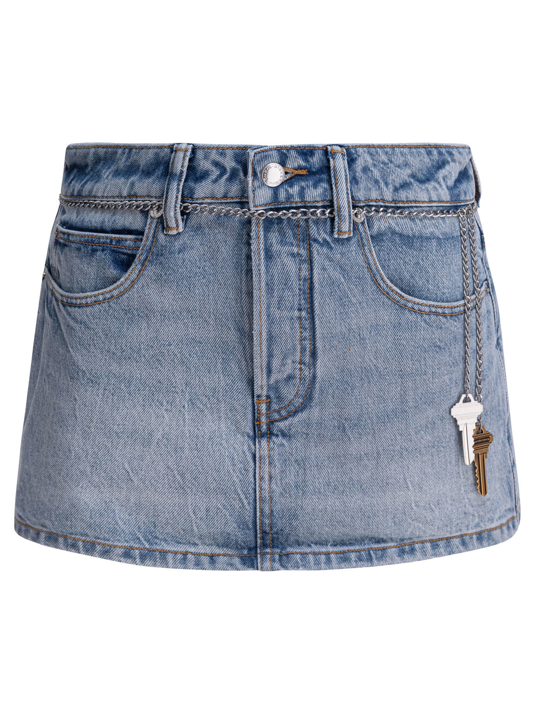 Alexander Wang High Rise Skort With Chain Belt Shorts - Blue | 97be7adfe9d9c8e510134fc35938ca8a6a83d56e