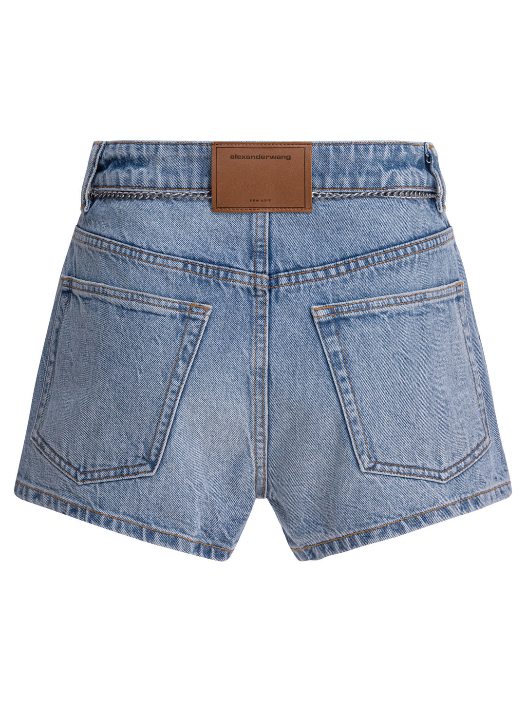 Alexander Wang High Rise Skort With Chain Belt Shorts - Blue | 2b49406caeba6fea2fd77d3beeb2fa6795188843