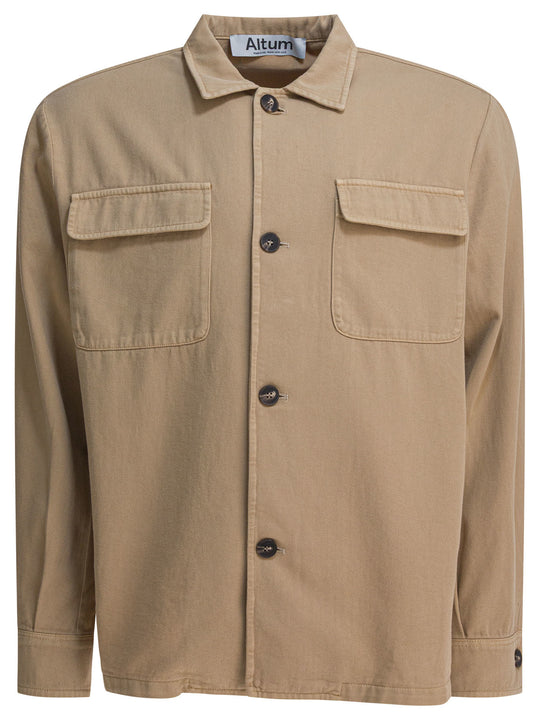 Cotton Overshirt Jacket Jackets And Coats Beige