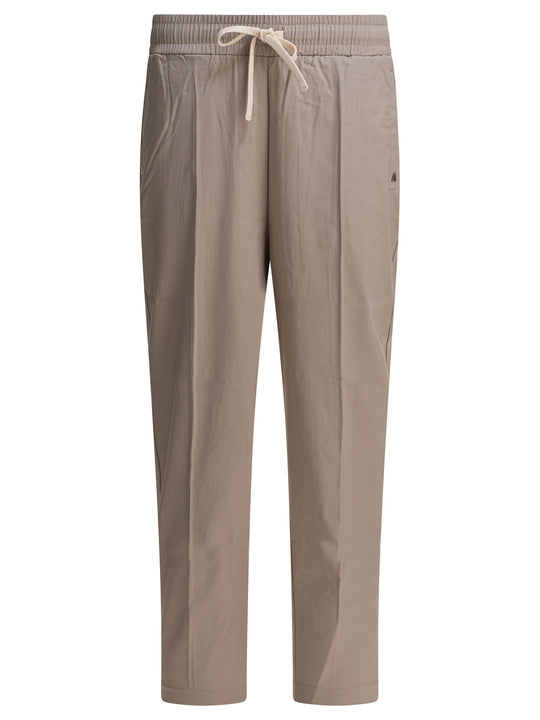 Pants With Elastic Waistband Trousers Beige