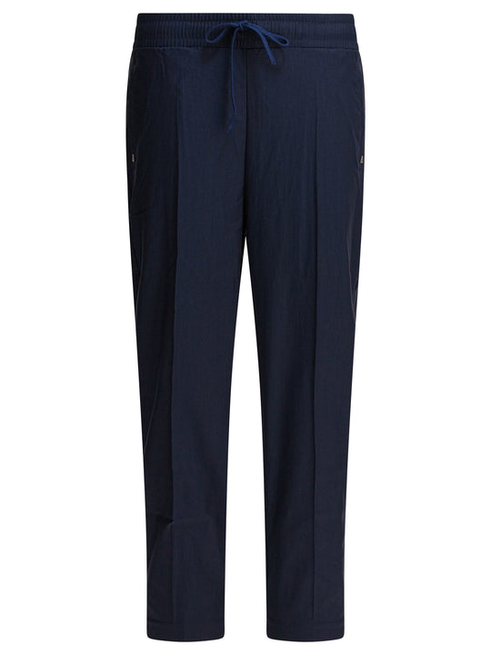 Pants With Elastic Waistband Trousers Blue