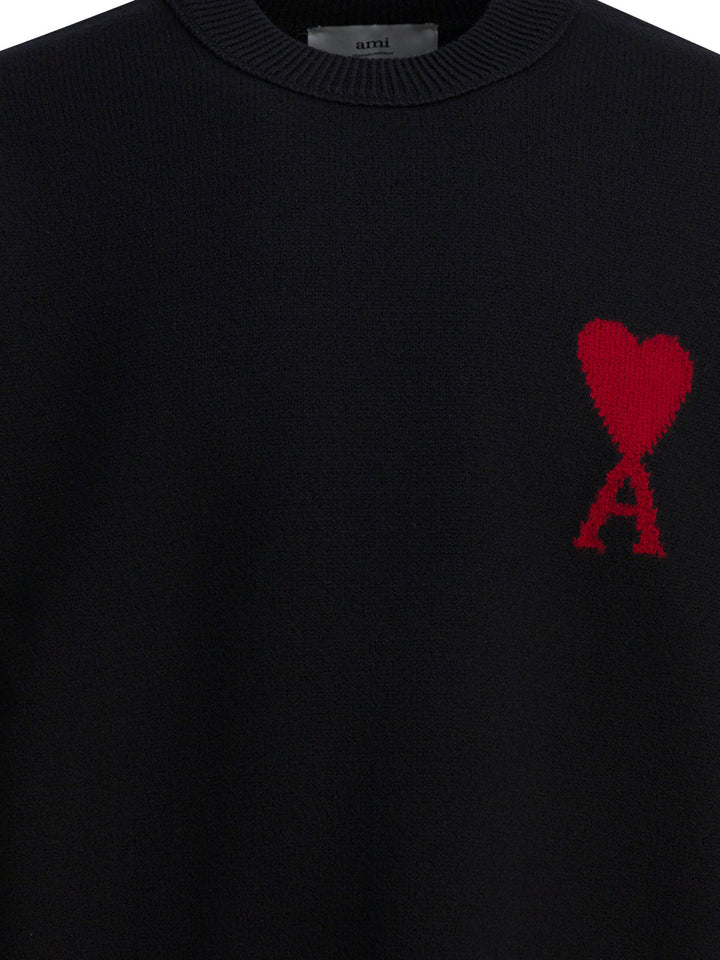 Ami Paris Ami De Coeur Knitwear - Black | d8f2f6c529cdeb81d3f3bcd78c9878e2a64ec369