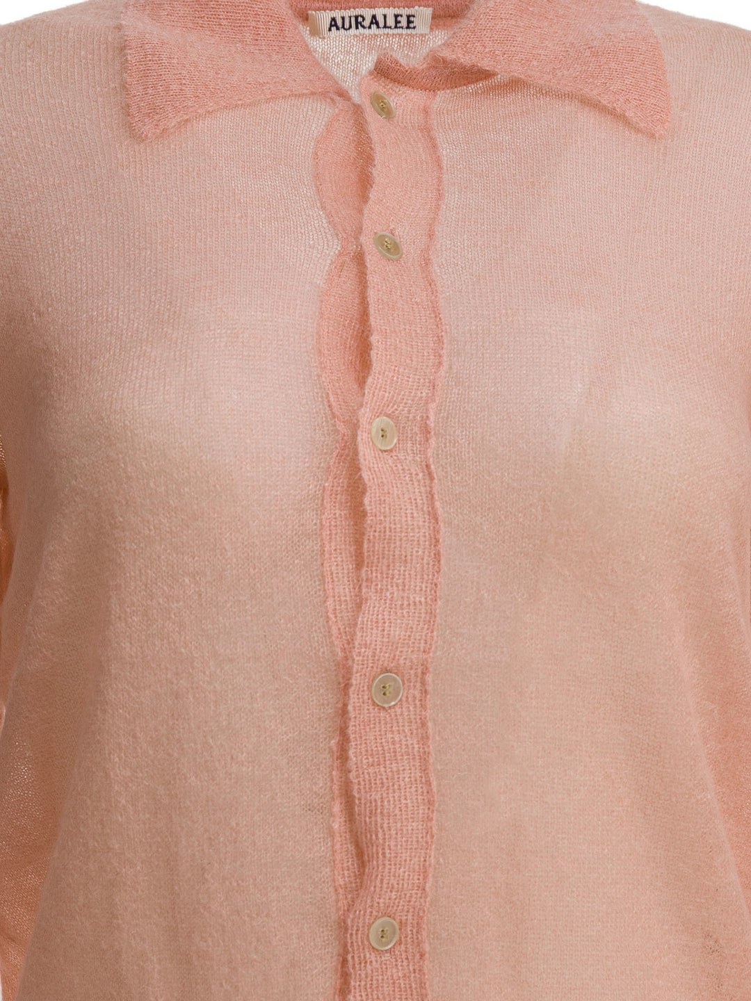 Auralee Mohair Wool Cardigan Knitwear - Pink | 27ef77ca54674f0f0f2107ff10f8269c9a40219b
