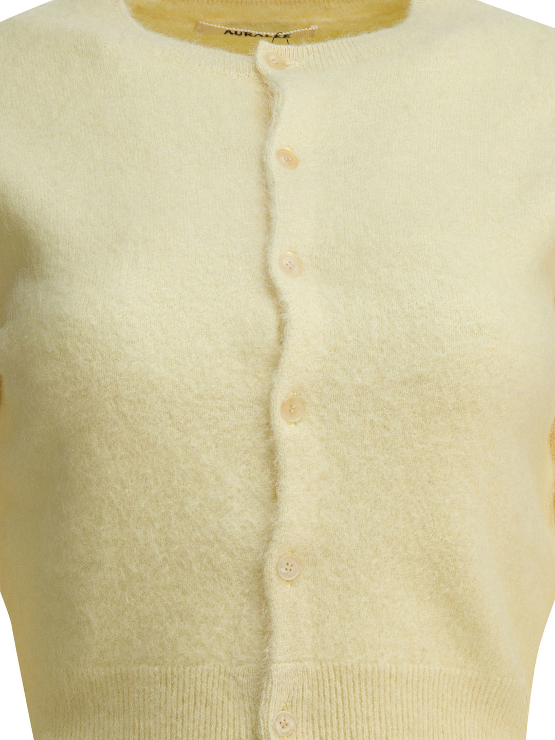 Auralee Alpaca Cardigan Knitwear - Yellow | 5def658c97db3539a53d9acfcb593f39e551862e