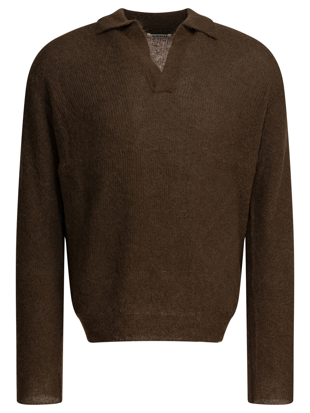 Auralee Alpaca V-Neck Sweater Knitwear - Brown | 9b24e77576dcecbc86c91655f3a5a12fbe8b51d9