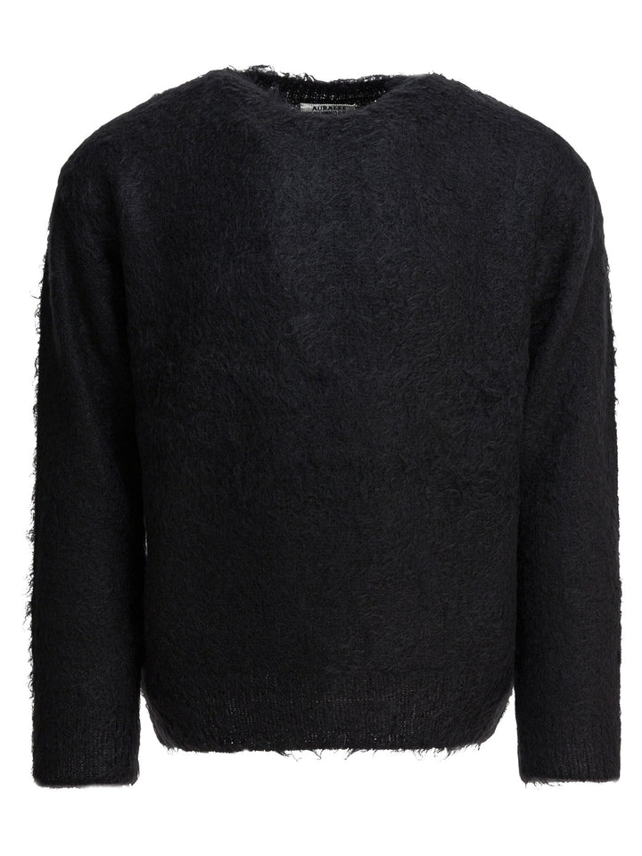 Auralee Mohair Crew-Neck Sweater Knitwear - Black | 318de282e21efd52b43a740d4d664fcc36f753ba