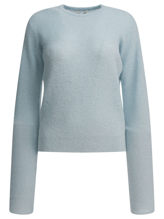 Alpaca Crewneck Sweater Knitwear Light Blue