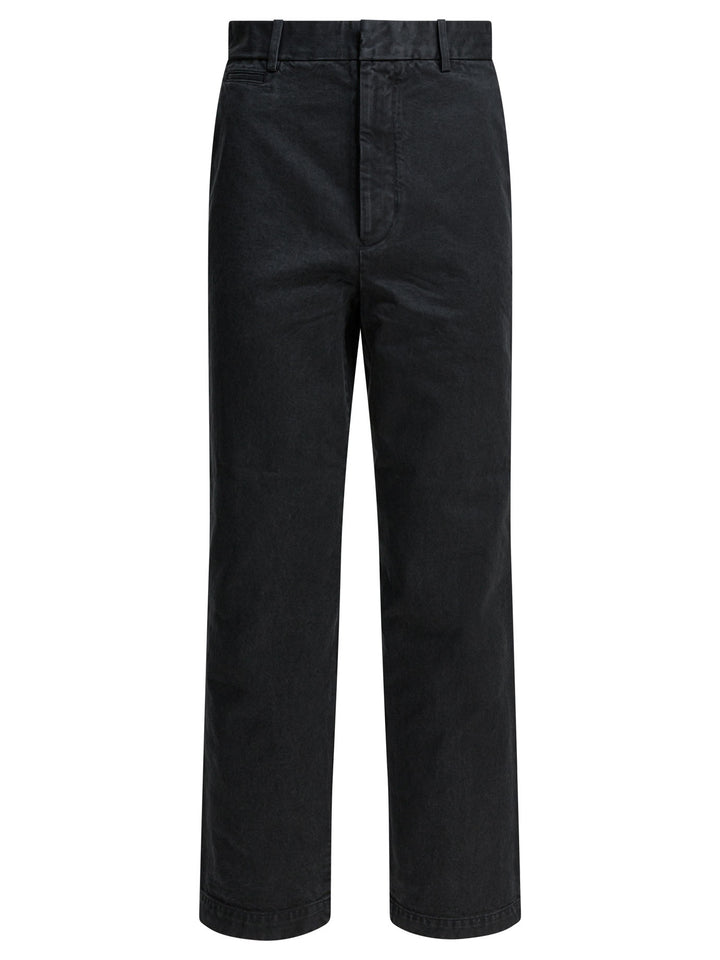 Auralee Straight-Leg Chino Pants Trousers - Black | 43f11e578f0de704ab9ce46c8ecdd2ce7c382c7c