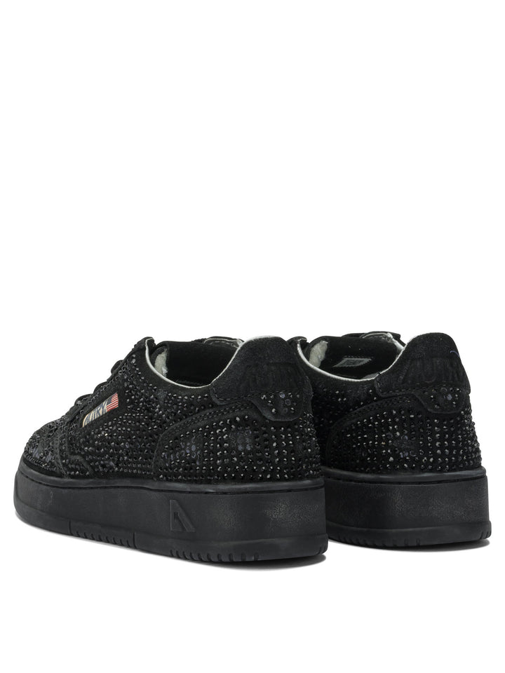 Autry Medalist Low Crystal Sneakers & Slip-On - Black | cacd9dd2dbf38ab6b1acef4d2f38a9f327678449