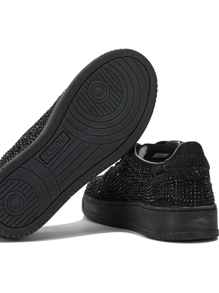 Autry Medalist Low Crystal Sneakers & Slip-On - Black | 8c1a5ba6759884cd13110b7606f52f2e7ba75a70