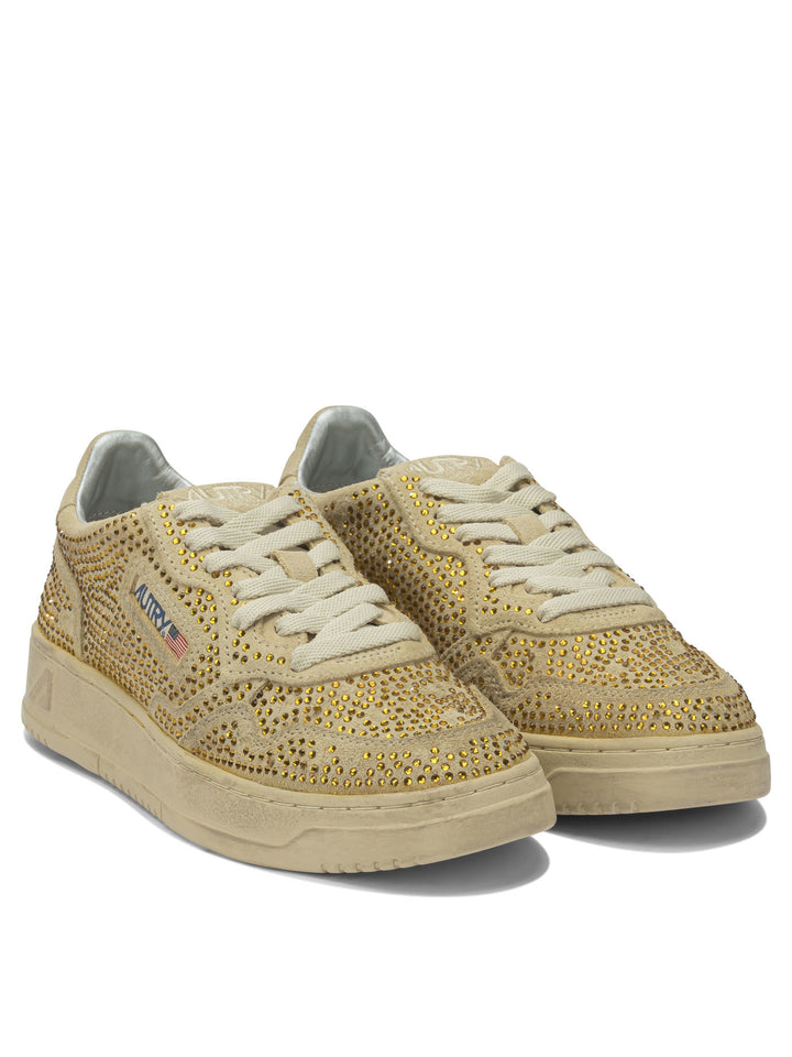 Autry Medalist Low Crystal Sneakers & Slip-On - Beige | d05cae8060c040e2984bc164c7a4a07a19820ecf