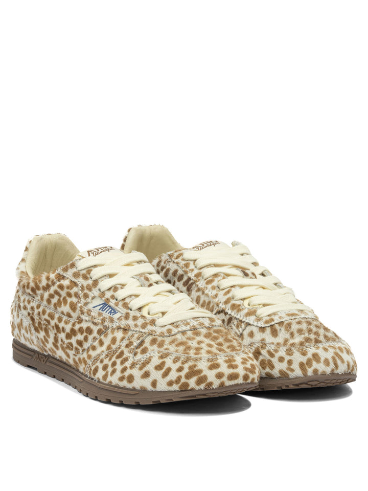 Autry Windspin Low Wom Pony/Nylon Anim/Ivory Sneakers & Slip-On - Beige | 4d27619db12a50444acb399c1715020bcd5ebf44